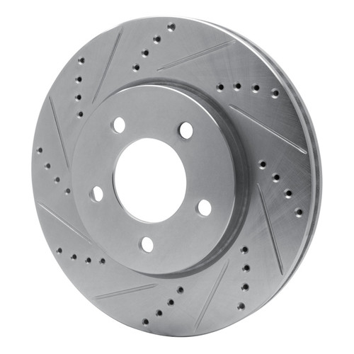 R1 04-08 Chrysler Pacifica Front Left Drilled & Slotted Silver Brake Rotor