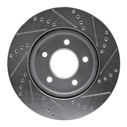 R1 04-08 Chrysler Pacifica Front Left Drilled & Slotted Silver Brake Rotor
