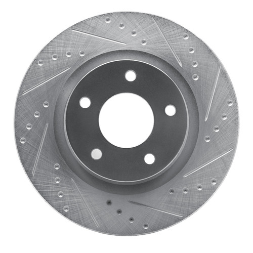 R1 07-25 Chrysler SEBRING Front Right Drilled & Slotted Silver Brake Rotor
