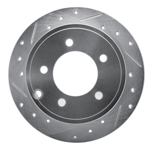 R1 07-17 Chrysler 200 Rear Left Drilled & Slotted Silver Brake Rotor EDZ-39022L