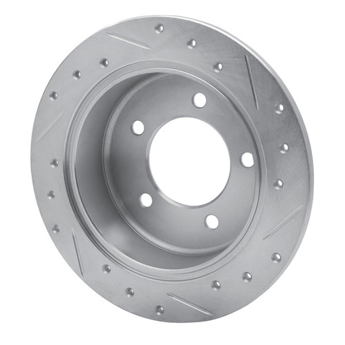 R1 07-17 Chrysler 200 Rear Left Drilled & Slotted Silver Brake Rotor EDZ-39022L