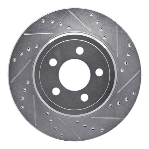R1 05-23 Chrysler 300 Rear Right Drilled & Slotted Silver Brake Rotor EDZ-39018R