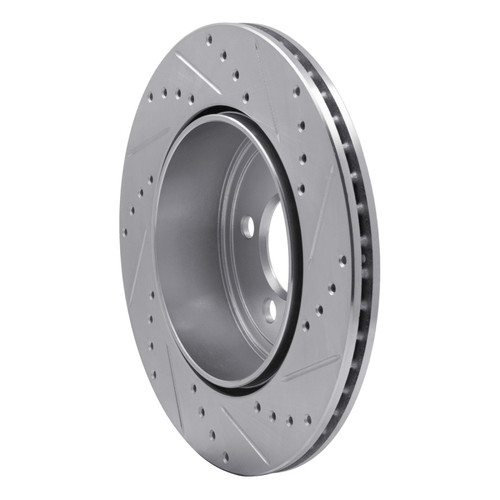 R1 05-23 Chrysler 300 Rear Left Drilled & Slotted Silver Brake Rotor EDZ-39018L