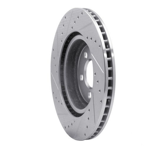 R1 05-23 Chrysler 300 Front Right Drilled & Slotted Silver Brake Rotor EDZ-39017R