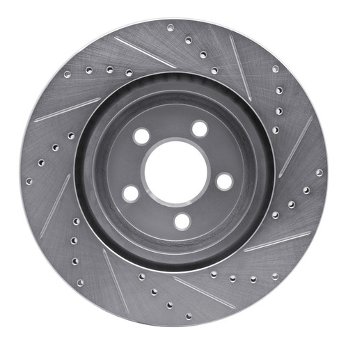 R1 05-23 Chrysler 300 Front Left Drilled & Slotted Silver Brake Rotor EDZ-39017L
