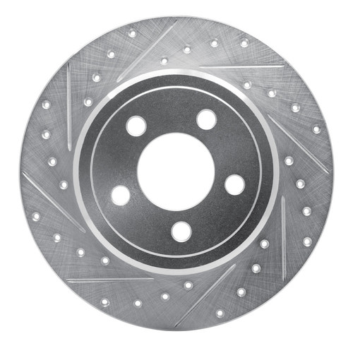 R1 05-23 Chrysler 300 Rear Left Drilled & Slotted Silver Brake Rotor EDZ-39016L