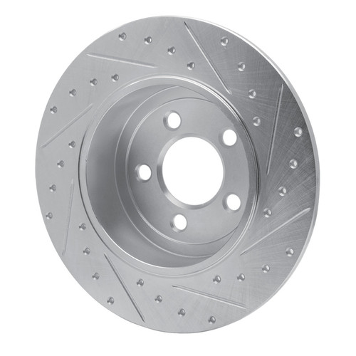 R1 05-23 Chrysler 300 Rear Left Drilled & Slotted Silver Brake Rotor EDZ-39016L
