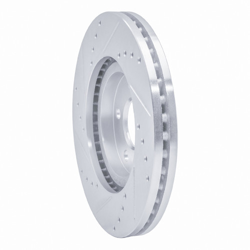 R1 03-09 Chrysler PT Cruiser Front Right Drilled & Slotted Silver Brake Rotor