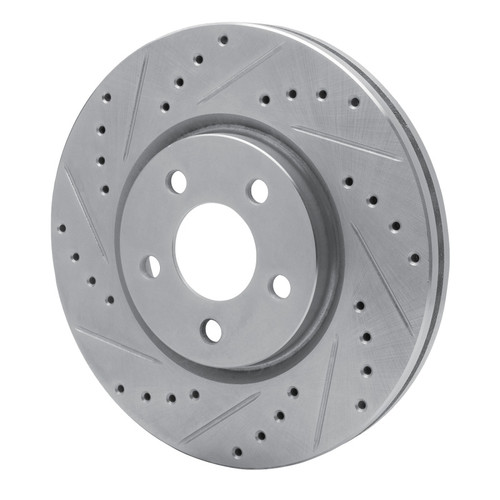 R1 03-09 Chrysler PT Cruiser Front Left Drilled & Slotted Silver Brake Rotor