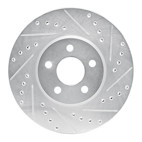 R1 01-10 Chrysler PT Cruiser Front Right Drilled & Slotted Silver Brake Rotor