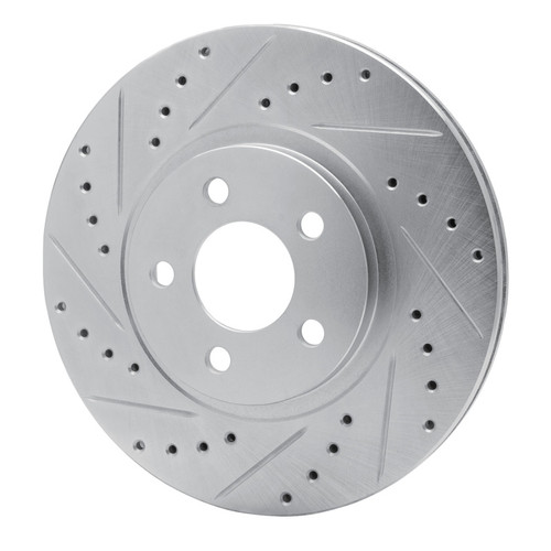R1 01-10 Chrysler PT Cruiser Front Left Drilled & Slotted Silver Brake Rotor