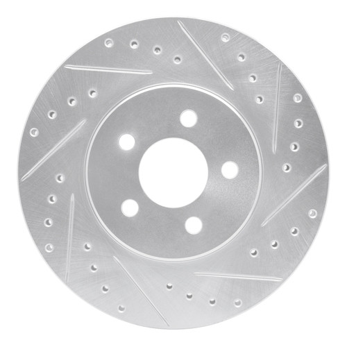 R1 95-06 Chrysler Cirrus Front Right Drilled & Slotted Silver Brake Rotor