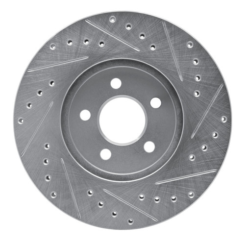 R1 95-06 Chrysler Cirrus Front Left Drilled & Slotted Silver Brake Rotor