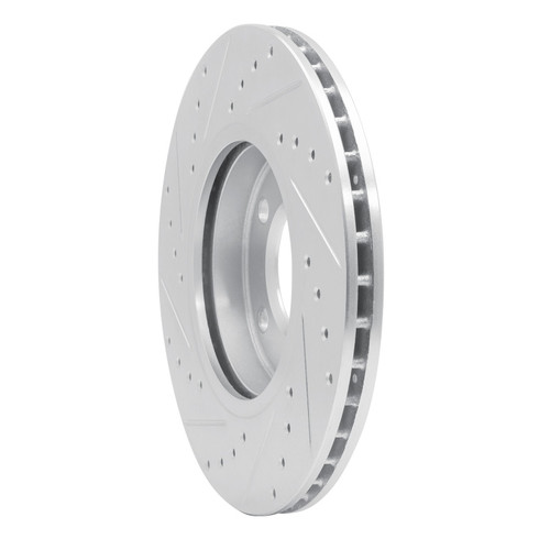 R1 11-16 Mini Cooper Paceman Front Right Drilled & Slotted Silver Brake Rotor