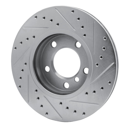 R1 11-16 Mini Cooper Paceman Front Left Drilled & Slotted Silver Brake Rotor