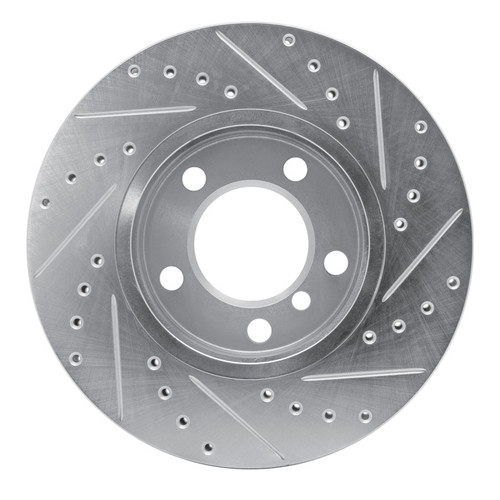 R1 11-16 Mini Cooper Paceman Front Left Drilled & Slotted Silver Brake Rotor