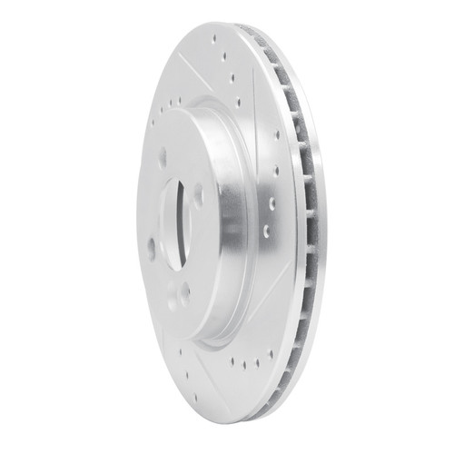 R1 02-08 Mini Cooper (Excl Clubman) Front Right Drilled & Slotted Silver Brake Rotor