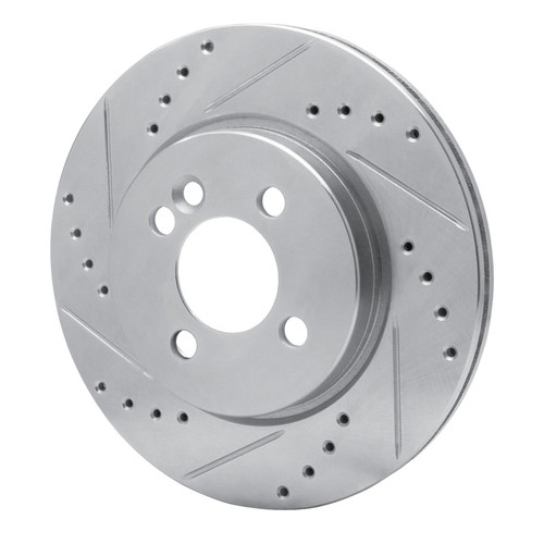 R1 02-08 Mini Cooper (Excl Clubman) Front Left Drilled & Slotted Silver Brake Rotor