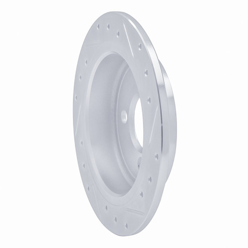 R1 02-15 Mini Cooper Clubman Rear Left Drilled & Slotted Silver Brake Rotor