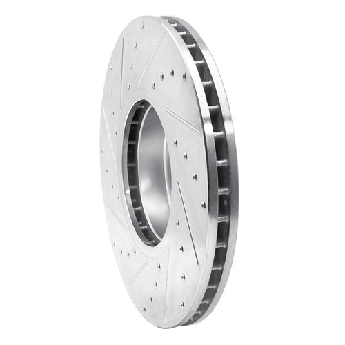 R1 07-19 BMW X5 Front Right Drilled & Slotted Silver Brake Rotor