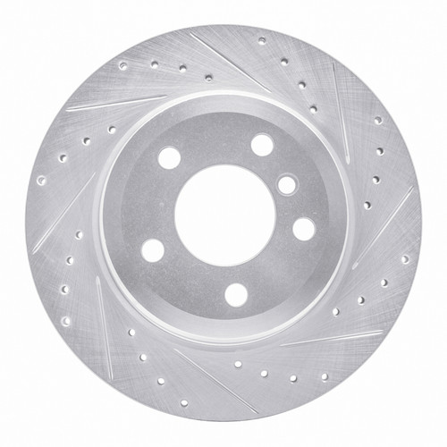 R1 07-19 BMW X6 Rear Right Drilled & Slotted Silver Brake Rotor EDZ-31143R