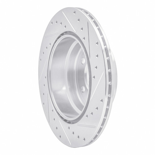 R1 07-19 BMW X6 Rear Left Drilled & Slotted Silver Brake Rotor