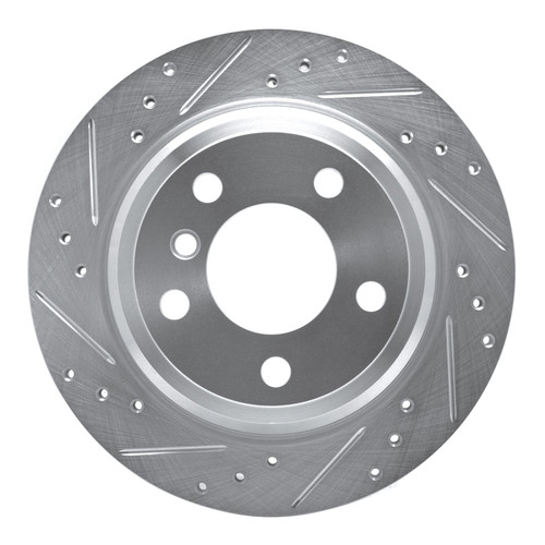 R1 06-20 BMW 430I Gran Coupe Rear Left Drilled & Slotted Silver Brake Rotor