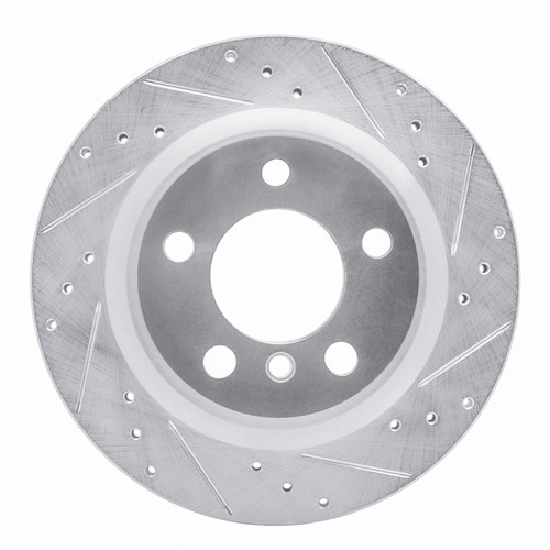 R1 06-21 BMW 230I Rear Right Drilled & Slotted Silver Brake Rotor