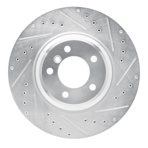 R1 07-15 BMW 335XI Front Right Drilled & Slotted Silver Brake Rotor