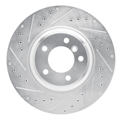 R1 07-15 BMW 335XI Front Left Drilled & Slotted Silver Brake Rotor