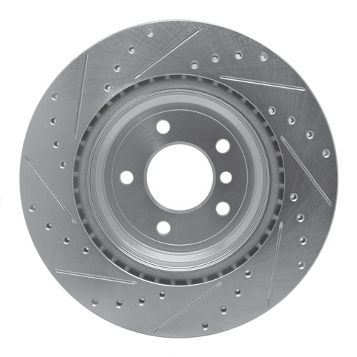 R1 06-15 BMW 335XI Rear Right Drilled & Slotted Silver Brake Rotor