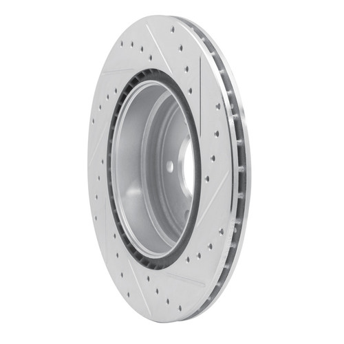 R1 06-15 BMW 335I xDrive Rear Left Drilled & Slotted Silver Brake Rotor