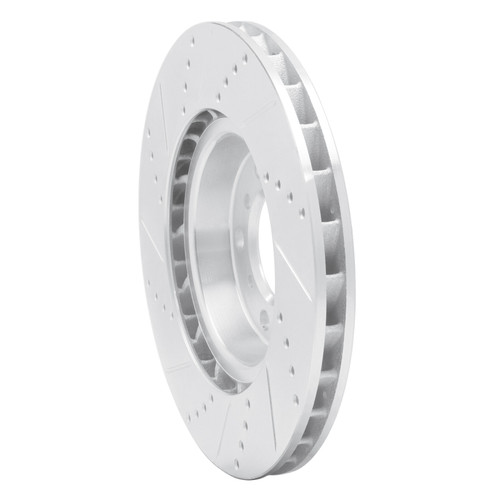 R1 01-06 BMW M3 Left Front Drilled & Slotted Silver Brake Rotor