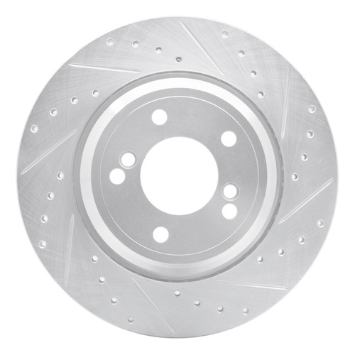 R1 00-06 BMW M5 Rear Right Drilled & Slotted Silver Brake Rotor