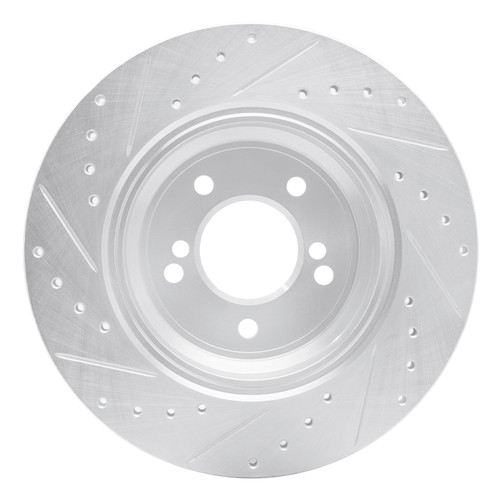 R1 00-06 BMW M5 Rear Right Drilled & Slotted Silver Brake Rotor