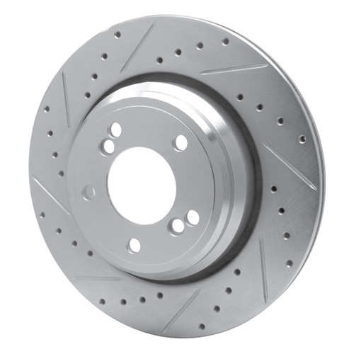 R1 00-06 BMW M5 Rear Left Drilled & Slotted Silver Brake Rotor