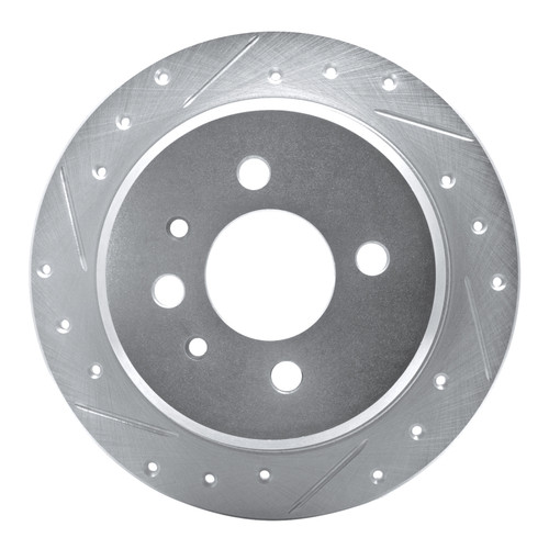 R1 84-91 BMW 325IS Rear Left Drilled & Slotted Silver Brake Rotor