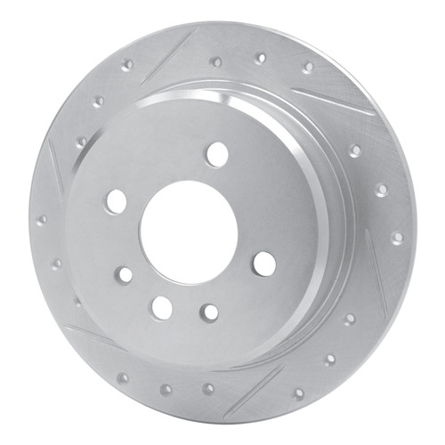R1 84-91 BMW 325IS Rear Left Drilled & Slotted Silver Brake Rotor