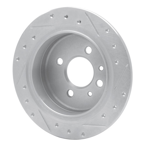 R1 84-91 BMW 325IS Rear Left Drilled & Slotted Silver Brake Rotor