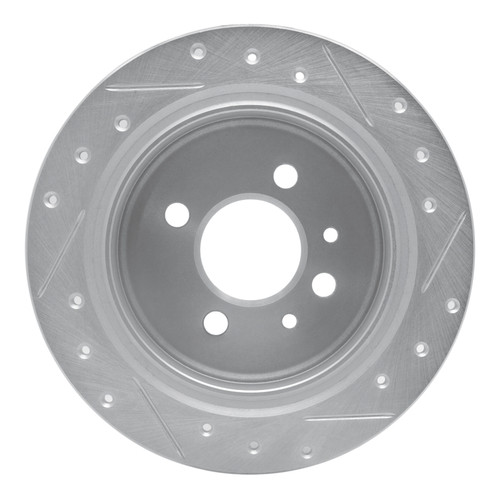 R1 84-91 BMW 325IS Rear Left Drilled & Slotted Silver Brake Rotor