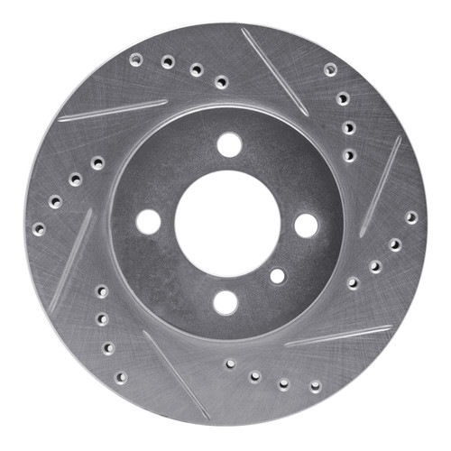 R1 84-91 BMW 325 Front Right Drilled & Slotted Silver Brake Rotor