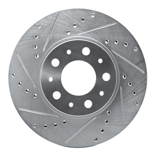 R1 95-04 Volvo S70 Front Left Drilled & Slotted Silver Brake Rotor