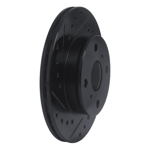 R1 88-92 Geo Prizm Front Left Drilled & Slotted Black Brake Rotor