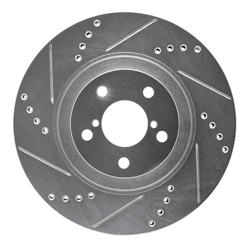 R1 04-25 Scion FR-S Front Left Drilled & Slotted Silver Brake Rotor