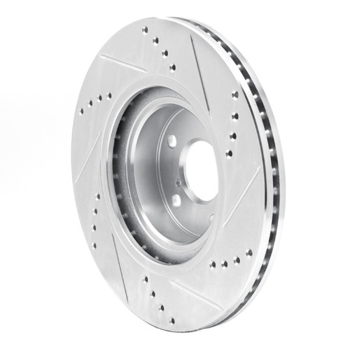 R1 04-25 Scion FR-S Front Left Drilled & Slotted Silver Brake Rotor