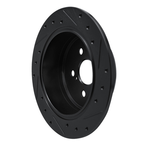 R1 86-93 Lexus ES250 Rear Left Drilled & Slotted Black Brake Rotor