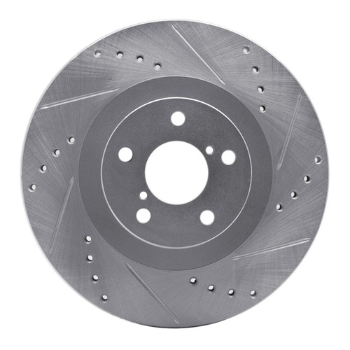 R1 01-08 Saab 9-2X Front Right Drilled & Slotted Silver Brake Rotor