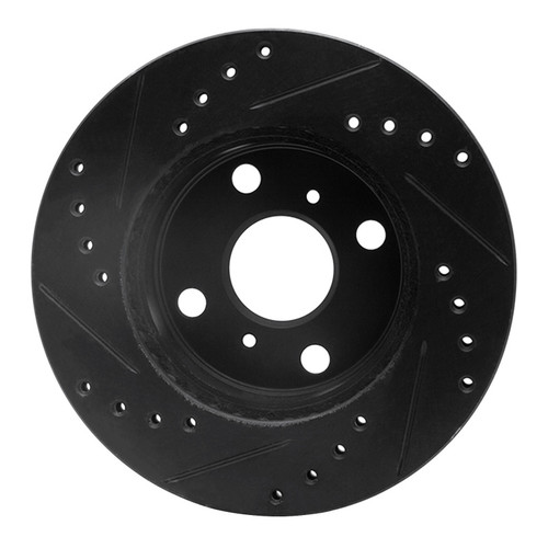 R1 85-88 Chevrolet Nova Front Right Drilled & Slotted Black Brake Rotor