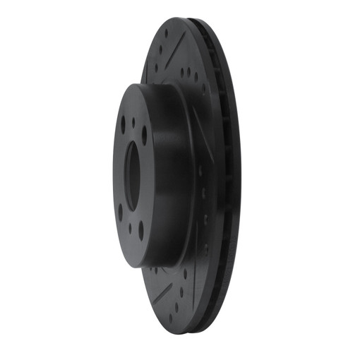 R1 85-88 Chevrolet Nova Front Left Drilled & Slotted Black Brake Rotor