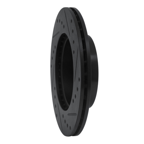 R1 85-88 Chevrolet Nova Front Left Drilled & Slotted Black Brake Rotor